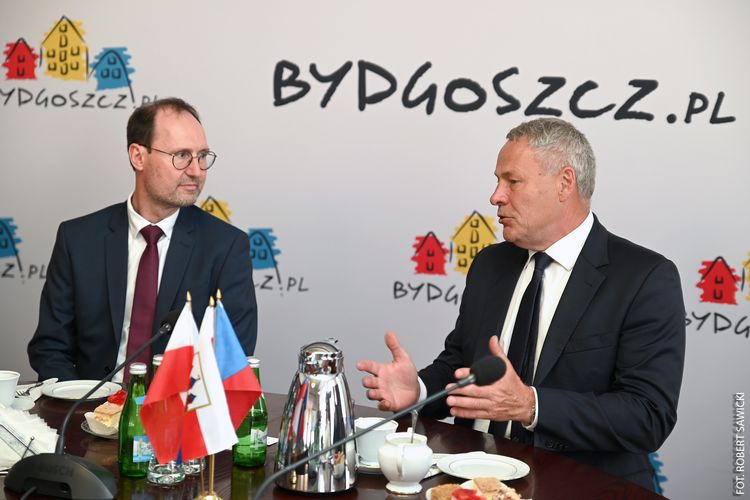 Rafał Bruski i Ambasador Czech podczas spotkania w ratuszu
