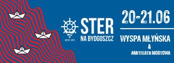 Biały napis na niebiesko-czerwonym tle