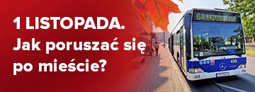 Autobus na tle napisów