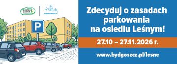 Rysunek parkingu i biały napis na niebieskim tle